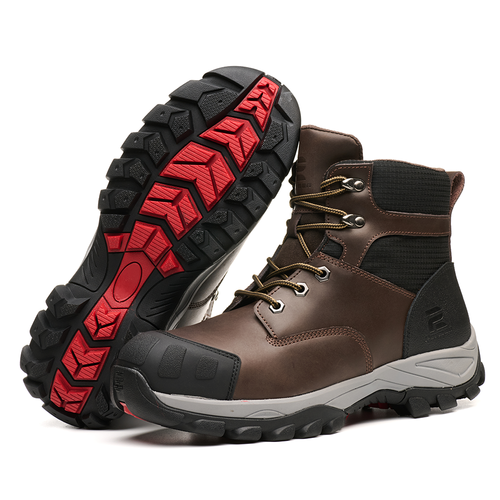 6 Inch Steel Toe Safety Work Boots for Men - TPU Toe Cap Protector, Anti-Impact and Anti-Puncture Industrial Boots