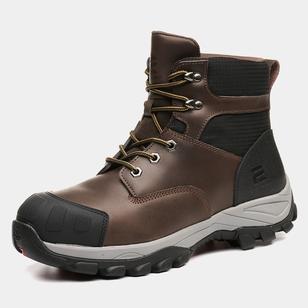 6 Inch Steel Toe Safety Work Boots for Men - TPU Toe Cap Protector, Anti-Impact and Anti-Puncture Industrial Boots