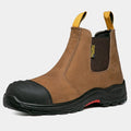 Steel Toe Boots for Men Work Genuine Leather Chelsea Boots Anti-Slip Puncture Proof Safety Shoes
