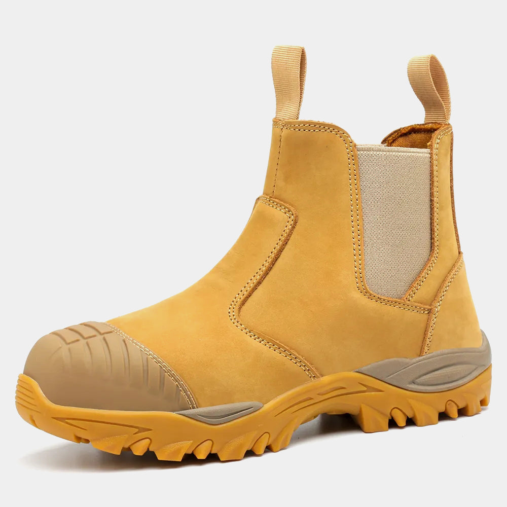 Men's Steel Toe Work Boots Protective Shoes Industrial Mining Boots Construction Leather Boots Water Oil Resistant working Shoes Water Oil Resistant Safety Shoes